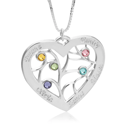 Gold & Silver Personalized Heart Necklace - FKJNKLU6194