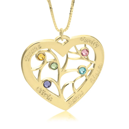 Gold & Silver Personalized Heart Necklace - FKJNKLU6194