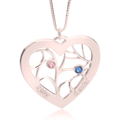 Gold & Silver Personalized Heart Necklace - FKJNKLU6194