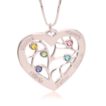 Gold & Silver Personalized Heart Necklace - FKJNKLU6194
