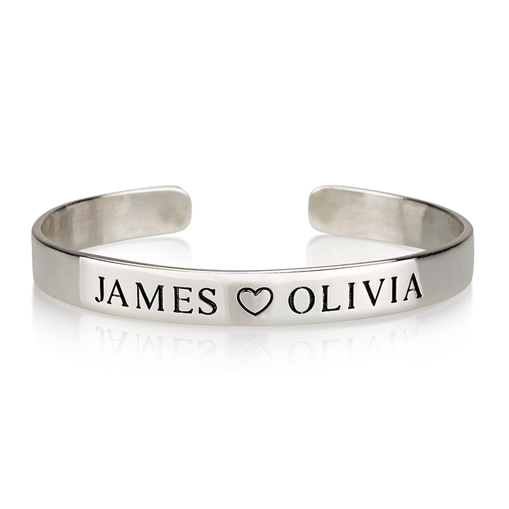 Gold & Silver Personalized Name Bangle Bracelet - FKJBRLU6258