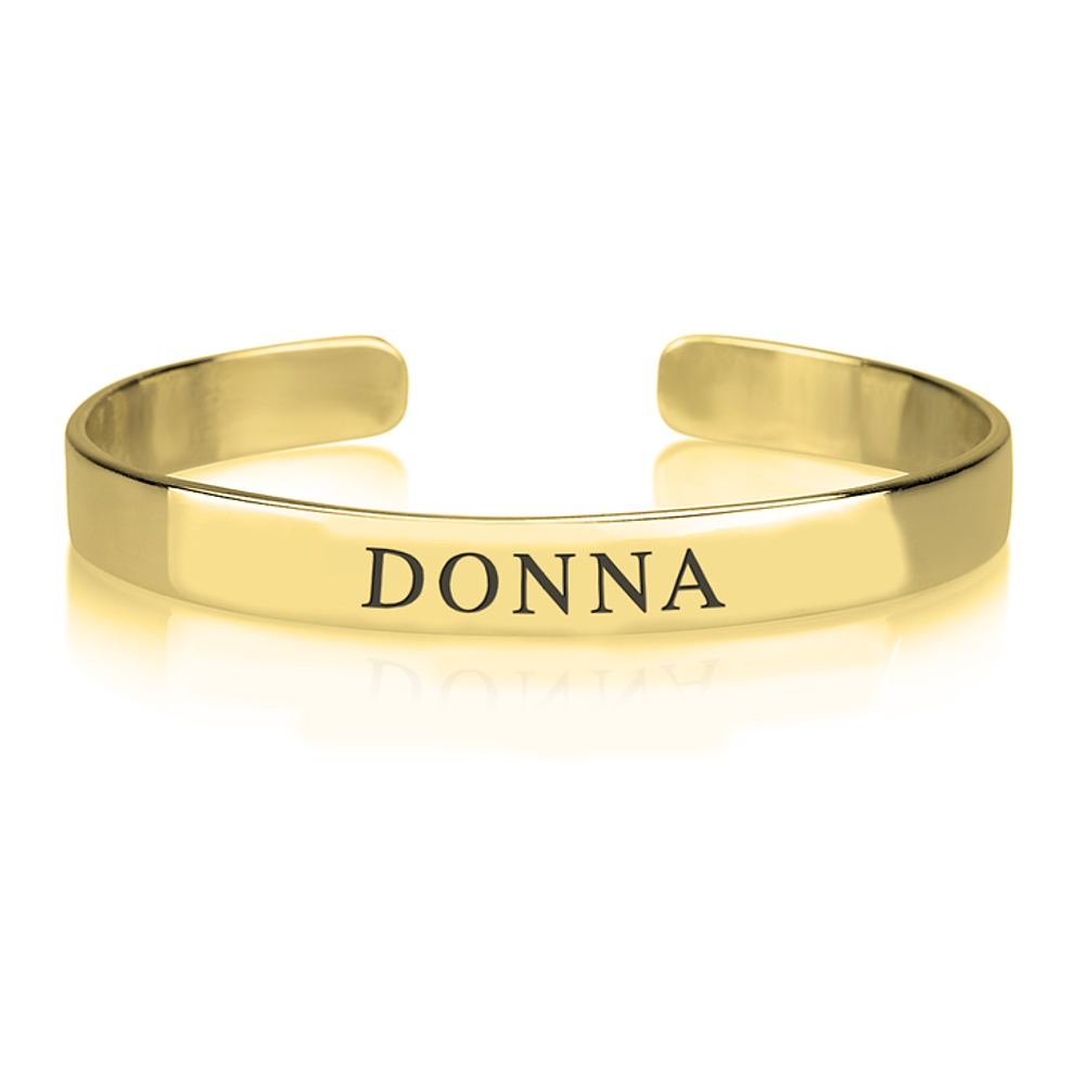 Gold & Silver Personalized Name Bangle - FKJBNGU6272