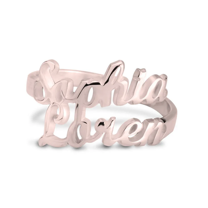 Gold & Silver Personalized Two Names Ring - FKJRNU6222