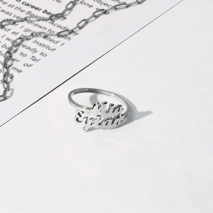 Gold & Silver Personalized Two Names Ring - FKJRNU6222