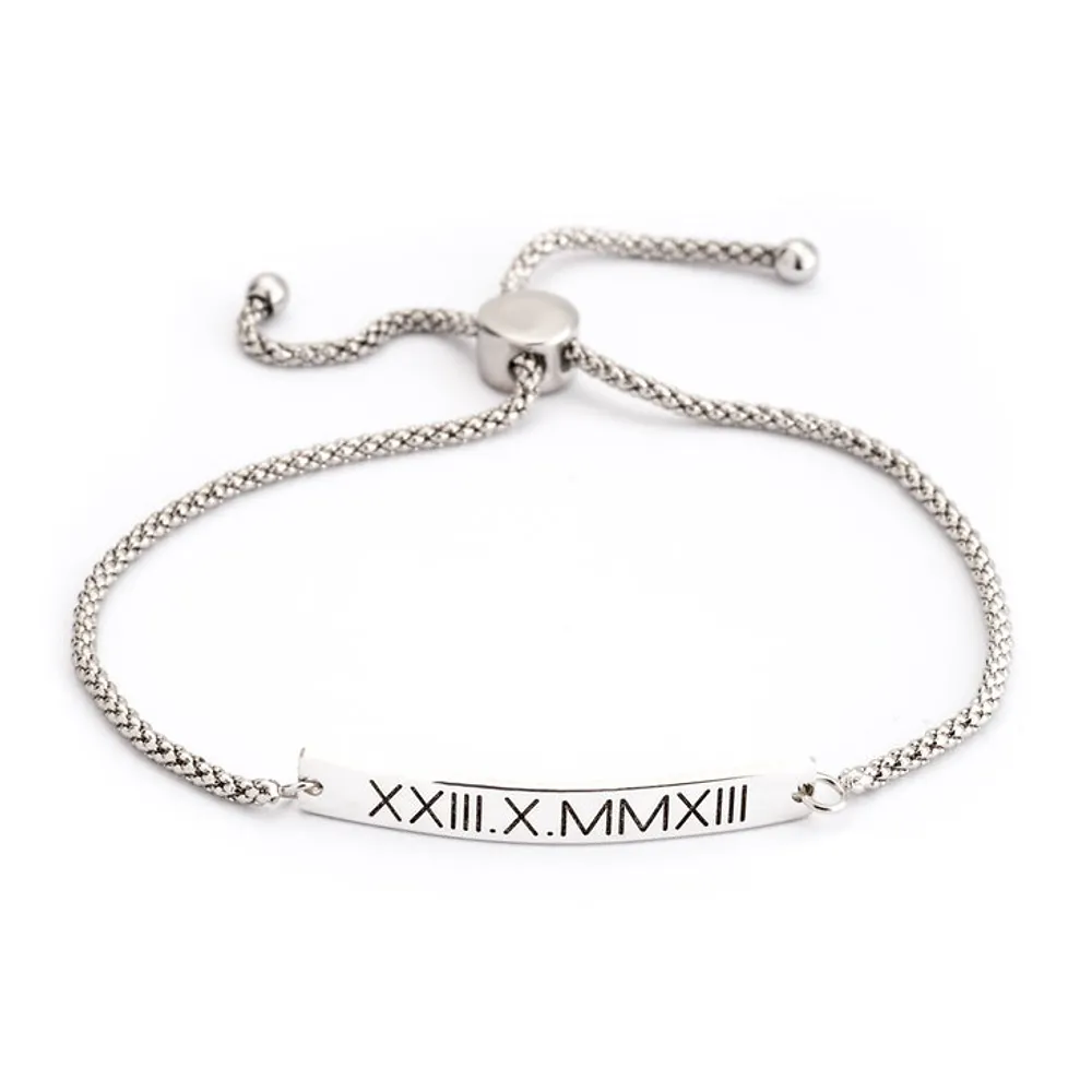 Gold & Silver Personalized Roman Number Bracelet - FKJBRLU6267