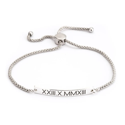 Gold & Silver Personalized Roman Number Bracelet - FKJBRLU6267