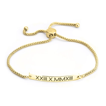Gold & Silver Personalized Roman Number Bracelet - FKJBRLU6267