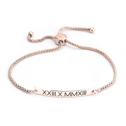 Gold & Silver Personalized Roman Number Bracelet - FKJBRLU6267