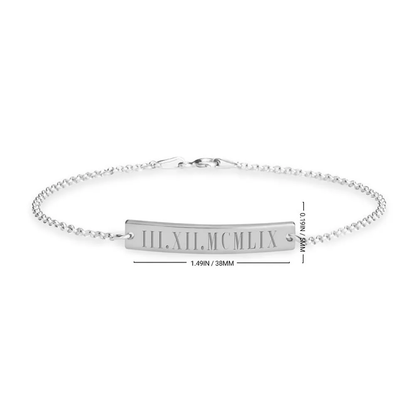 Gold & Silver Personalized Roman Number Bracelet - FKJBRLU6267