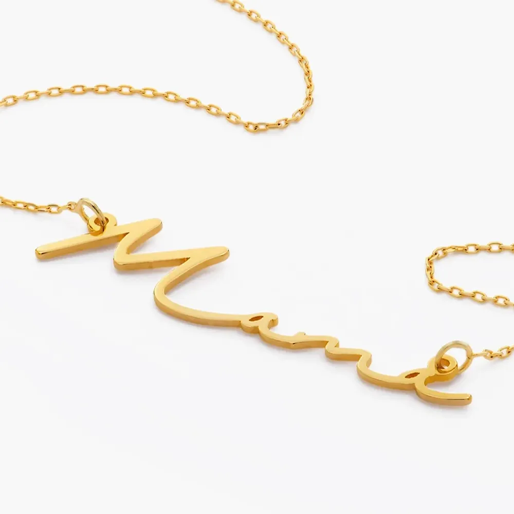 Gold & Silver Personalized Signature Style Name Necklace - FKJNKLU6149