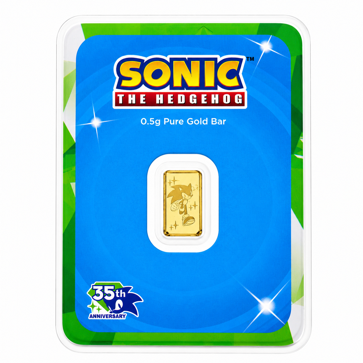 سبيكة ذهب Sega Sonic The Hedgehog بوزن 0.5 جرام، عيار 24 قيراط – FKJGBR24K7028