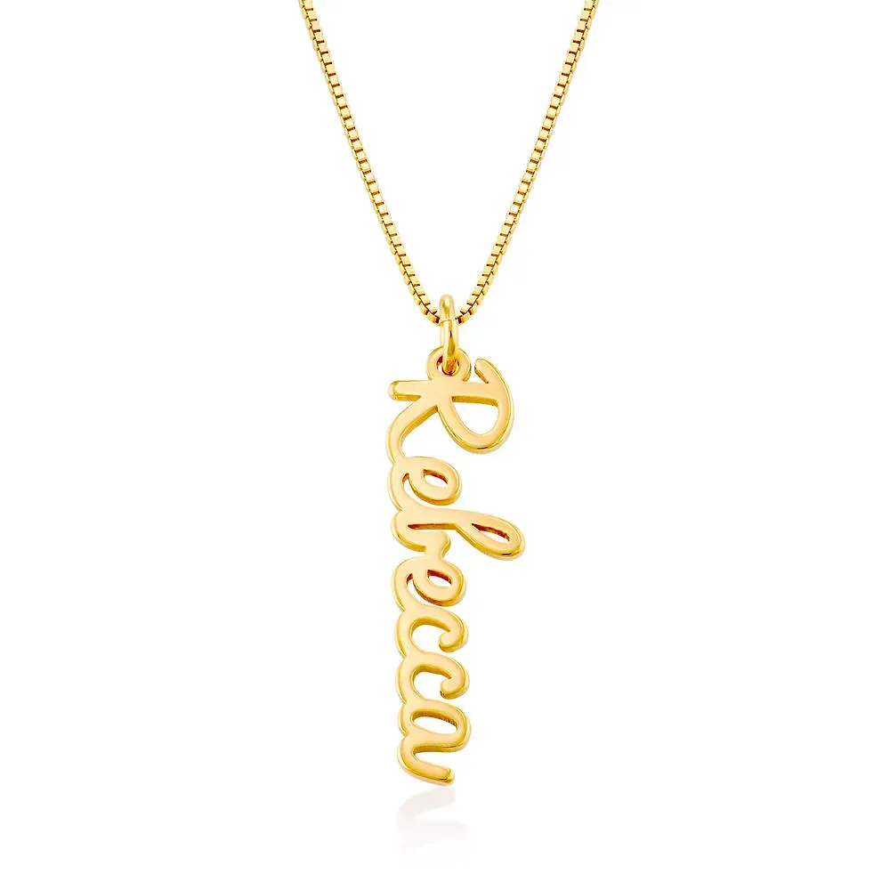 Gold & Silver Personalized Vertical Name Necklace - FKJNKLU6180