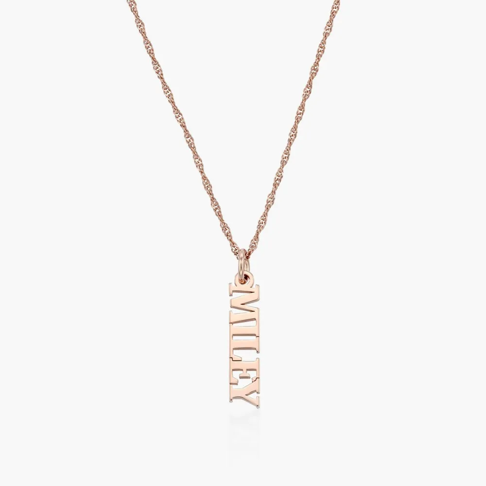 Gold & Silver Personalized Vertical Name Necklace - FKJNKLU6180