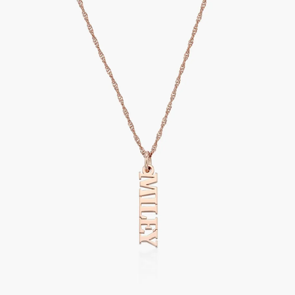 Gold & Silver Personalized Vertical Name Necklace - FKJNKLU6180