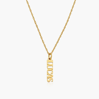 Gold & Silver Personalized Vertical Name Necklace - FKJNKLU6180