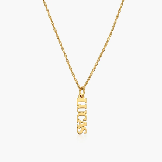 Gold & Silver Personalized Vertical Name Necklace - FKJNKLU6180