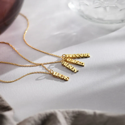 Gold & Silver Personalized Vertical Name Necklace - FKJNKLU6180