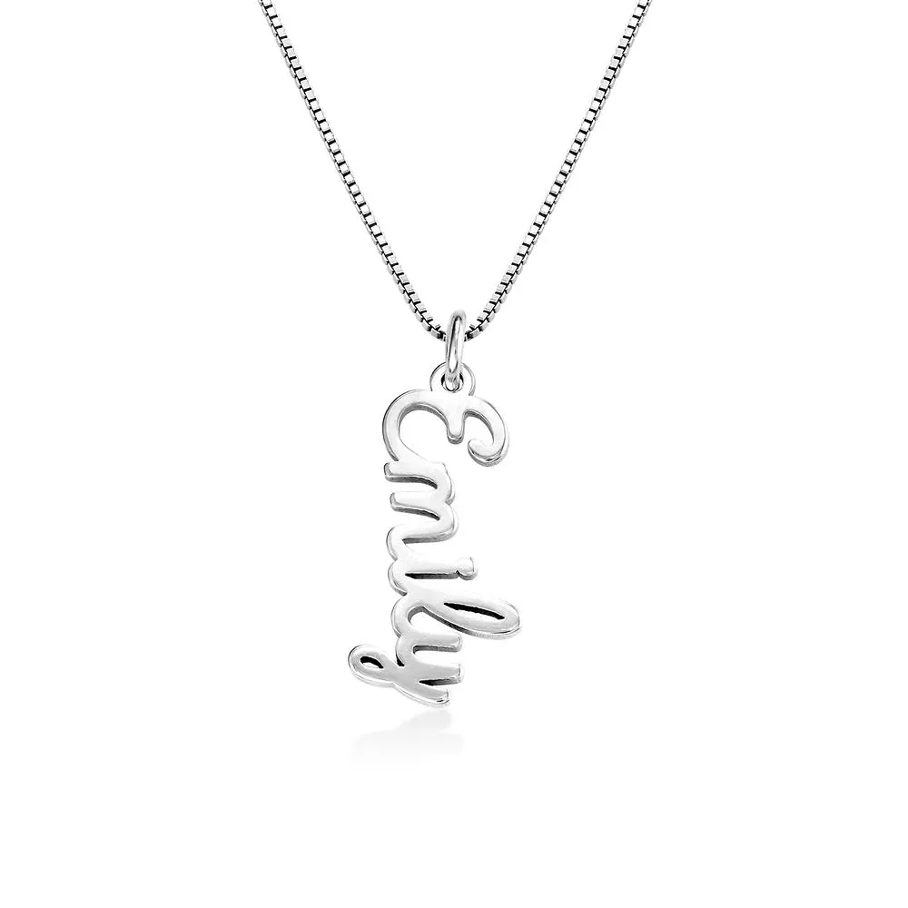 Gold & Silver Personalized Vertical Name Necklace - FKJNKLU6180