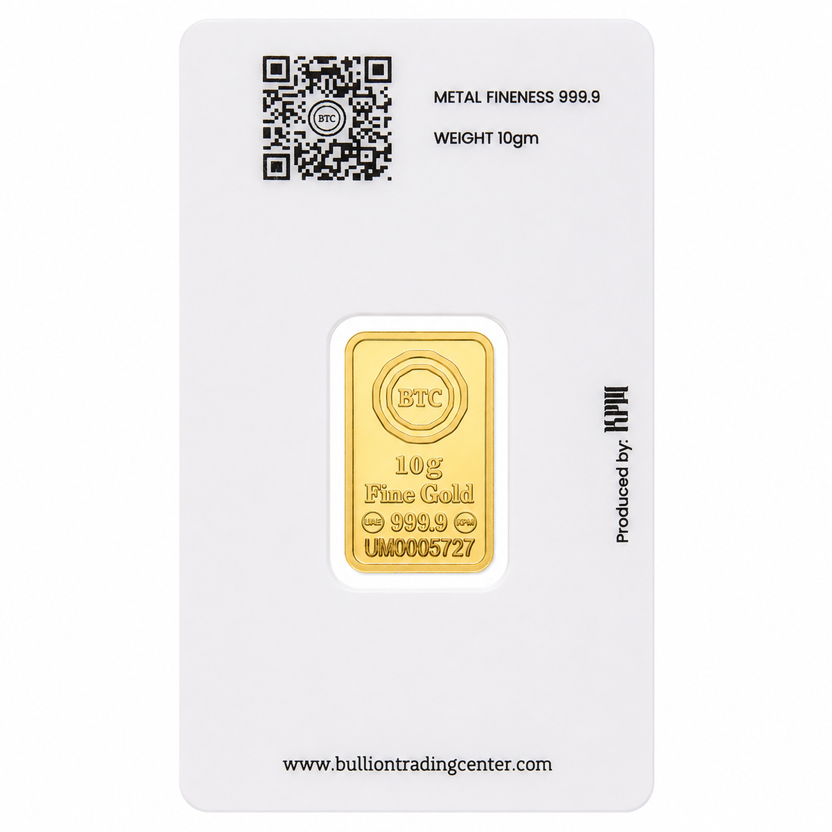 سبيكة ذهب BTC بتصميم الجمل، بوزن 10 جرام، عيار 24 قيراط – FKJGBR24K7033