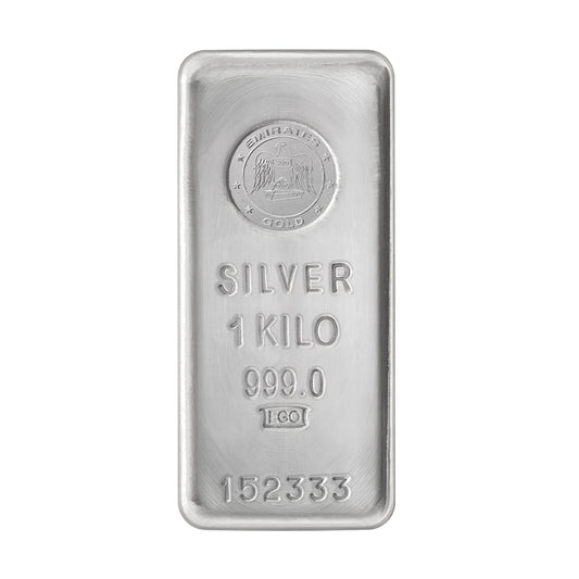 سبيكة فضة من دار سكّ الإمارات بوزن 1 كيلوجرام ونقاء 999 – FKJGBRSL2183
