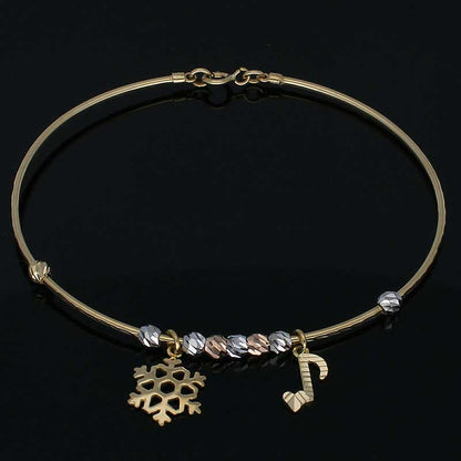 Gold Hanging Bangle in 18KT - FKJBNG18KU2020