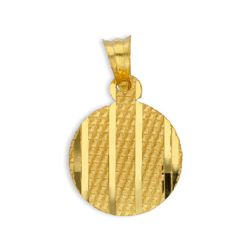 Gold Round Shaped Pendant Set (Necklace and Earrings) 21KT - FKJNKLST21KU6071