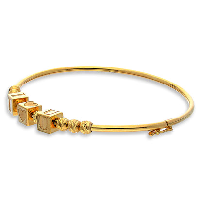 Gold I Love You Bangle in 18KT - FKJBNG18KU2002