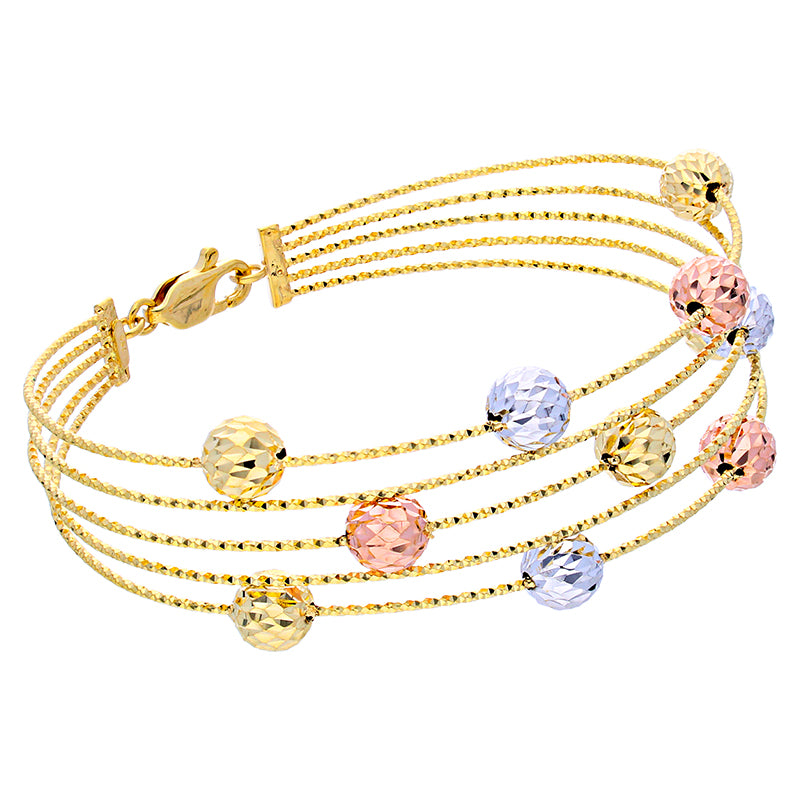 Gold Balls Bangle in 18KT - FKJBNG18KU2005