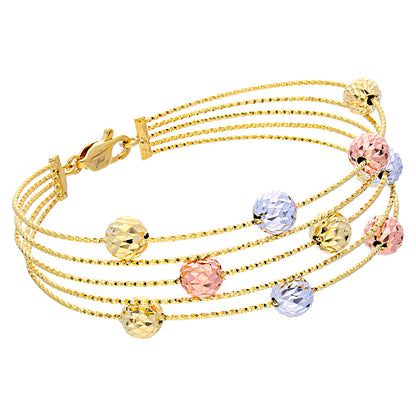 Gold Balls Bangle in 18KT - FKJBNG18KU2005
