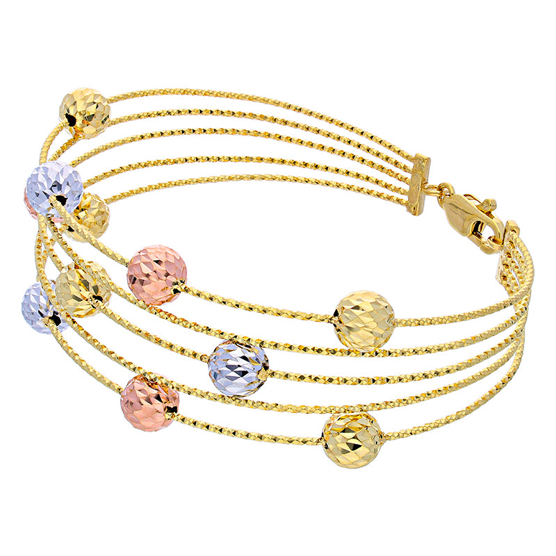 Gold Balls Bangle in 18KT - FKJBNG18KU2005