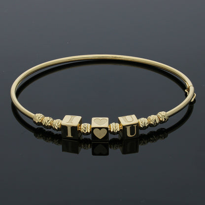 Gold I Love You Bangle in 18KT - FKJBNG18KU2002
