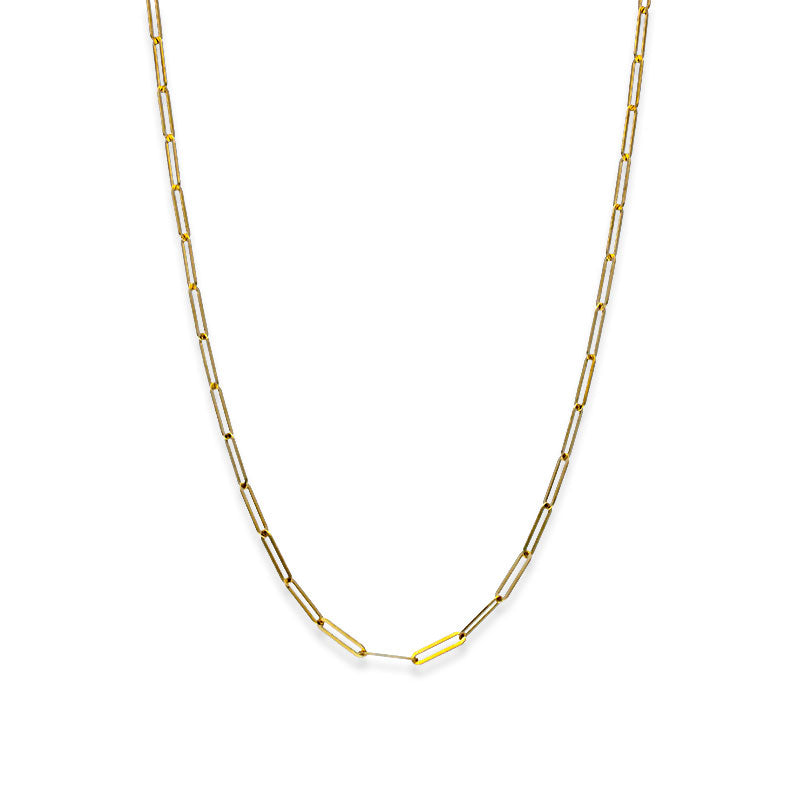 Gold 18 Inches Cable Link Chain 18KT - FKJCN18KU3003