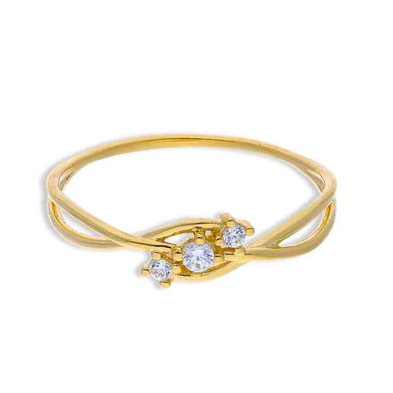 Gold Solitaire Ring 18KT - FKJRN18KU2085