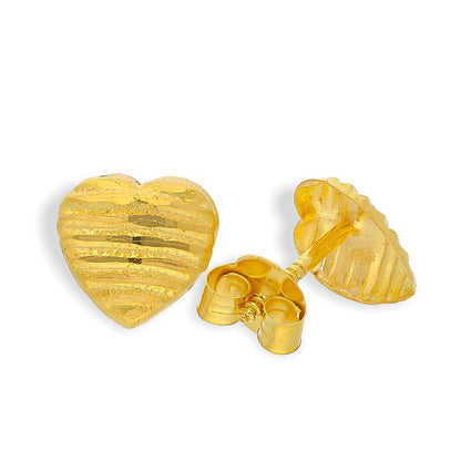 Gold Heart Pendant Set (Necklace, Earrings and Ring) 18KT - FKJNKLST1704
