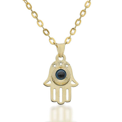 Gold Necklace (Chain with Hamsa Hand Pendant) 18KT - FKJNKL1678