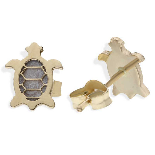 Gold Tortoise Stud Earrings 18KT - FKJERN18KU3073