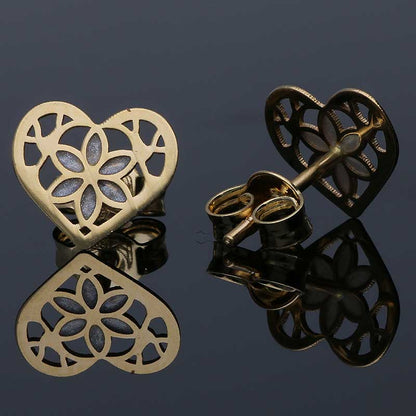 Gold Heart Stud Earrings 18KT - FKJERN18KU3065