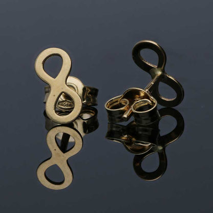 Gold Infinity Stud Earrings 18KT - FKJERN18KU3062