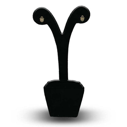 Gold Hamsa Hand Stud Earrings 18KT - FKJERN18KU3074