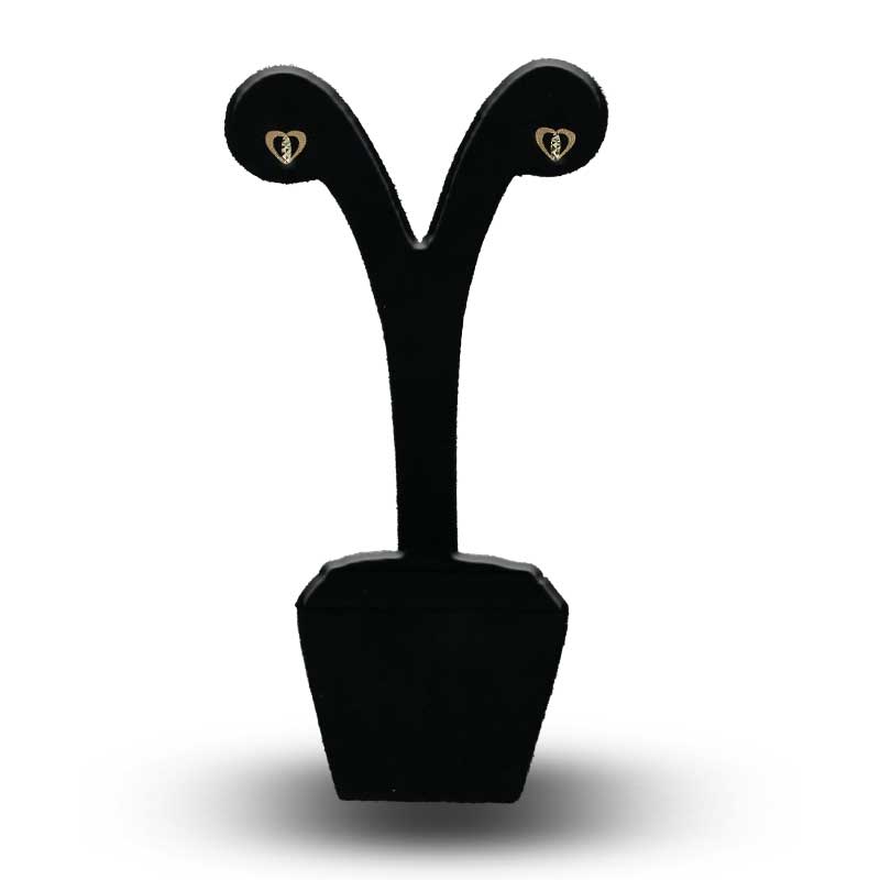 Gold Heart Stud Earrings 18KT - FKJERN18KU3067
