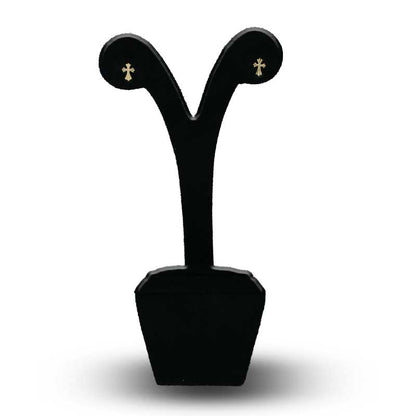 Gold Cross Stud Earrings 18KT - FKJERN18KU3066