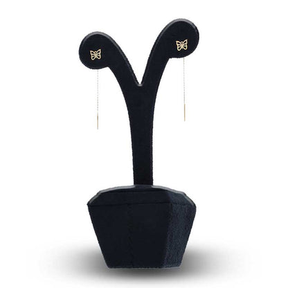 Gold Butterfly Tic Tac Earrings 18KT - FKJERN18KU3077