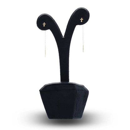 Gold Cross Tic Tac Earrings 18KT - FKJERN18KU3075