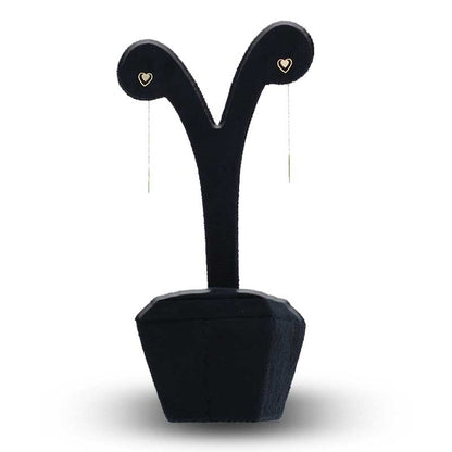 Gold Heart Tic Tac Earrings 18KT - FKJERN18KU3076