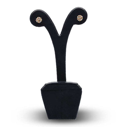 Trio Tone Gold Ball Stud Earrings 18KT - FKJERN18KU3081