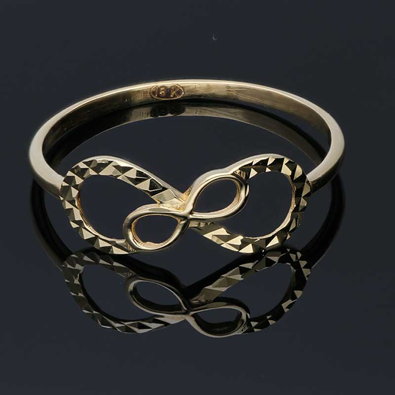Gold Dual Infinity Shaped Ring 18KT - FKJRN18KU2020