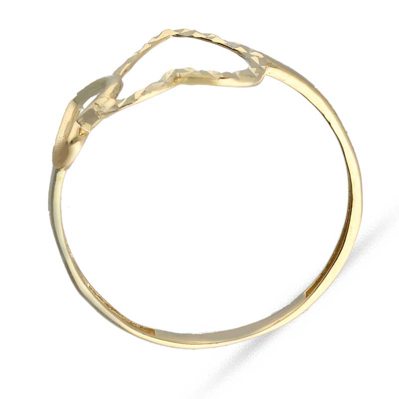 Gold Twin Heart Shaped Ring 18KT - FKJRN18KU2027