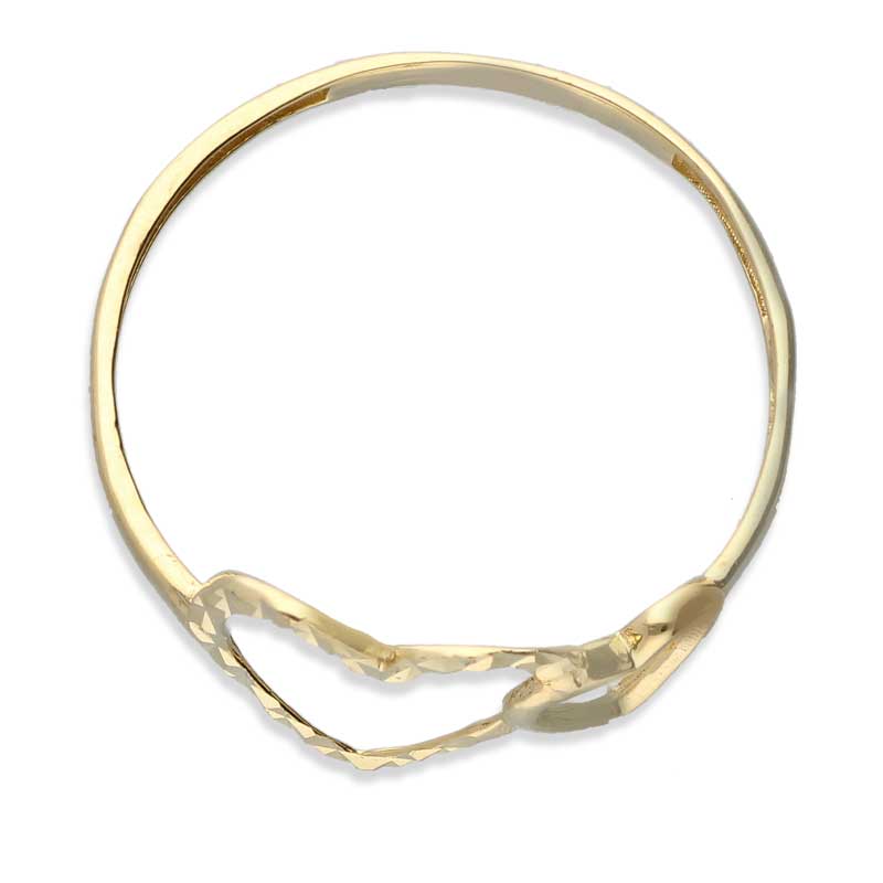 Gold Twin Heart Shaped Ring 18KT - FKJRN18KU2027