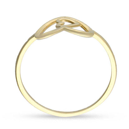 Gold Twin Hearts Shaped Ring 18KT - FKJRN18KU2019