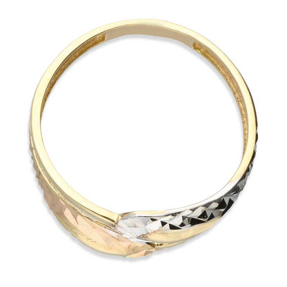 Trio Tone Gold Spiral Ring 18KT - FKJRN18KU2032